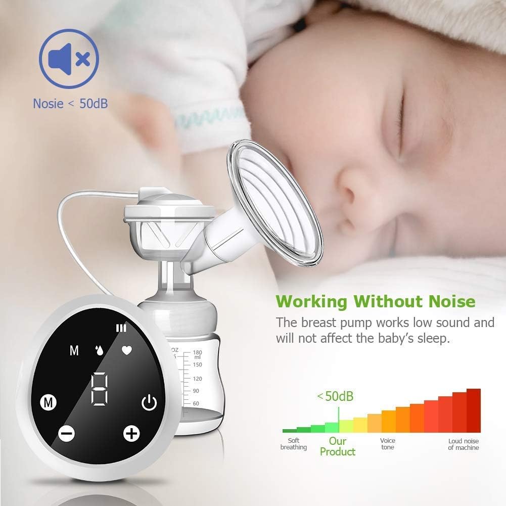 OuTera Double Electric Breast Pump Double Electric Breast Feeding Pumps Hand-Free & Rechargeable Portable Breast Pump with High Definition Display, Pain Free, Strong Suction