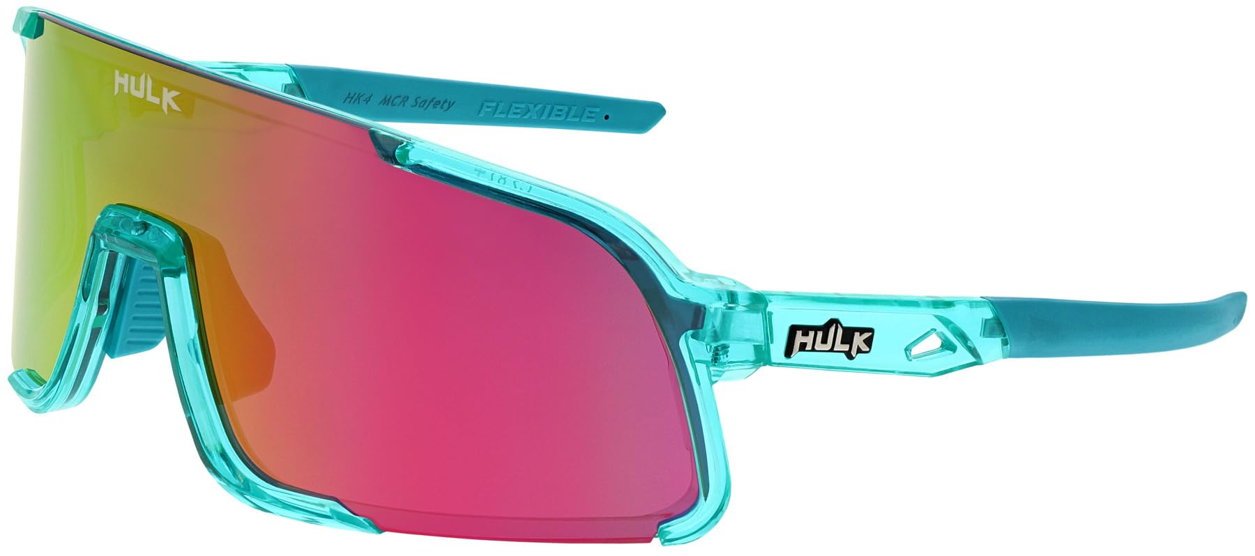 MCR Safety Hulk HK4 - Gafas de seguridad retro de una sola lente con almohadillas nasales y brazos ajustables