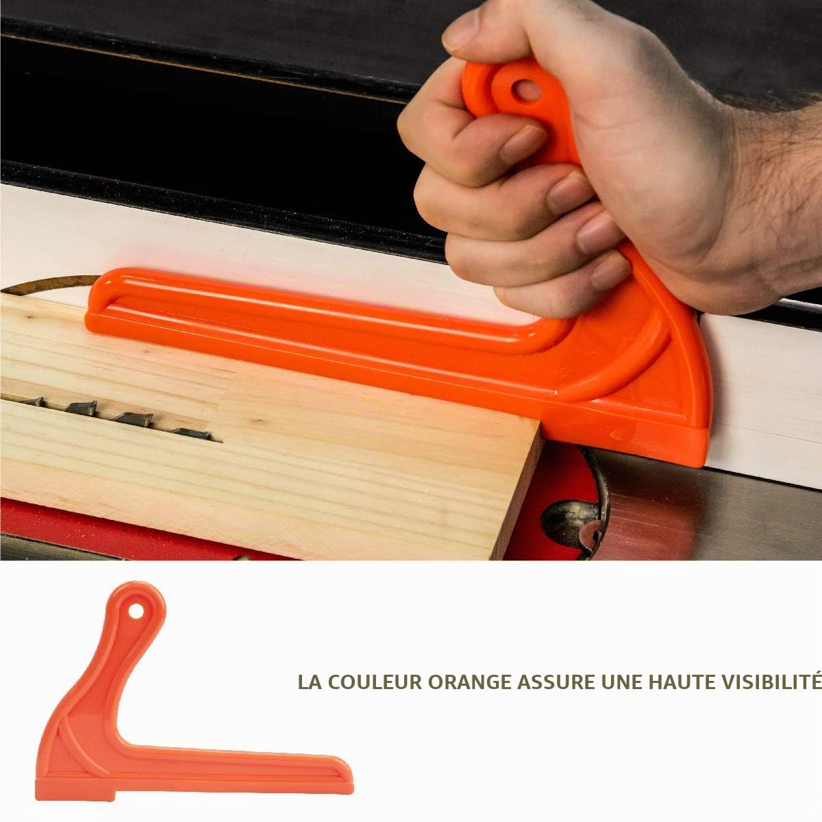POWERTEC 71009 Lot de 5 blocs poussoirs de sécurité et bâtons poussoirs | Poignée ergonomique avec prise en main maximale | Outils de sécurité pour scie à table, menuiserie, table de défonceuse et scie à ruban | Pour la sécurité et le contrôle des menuisi