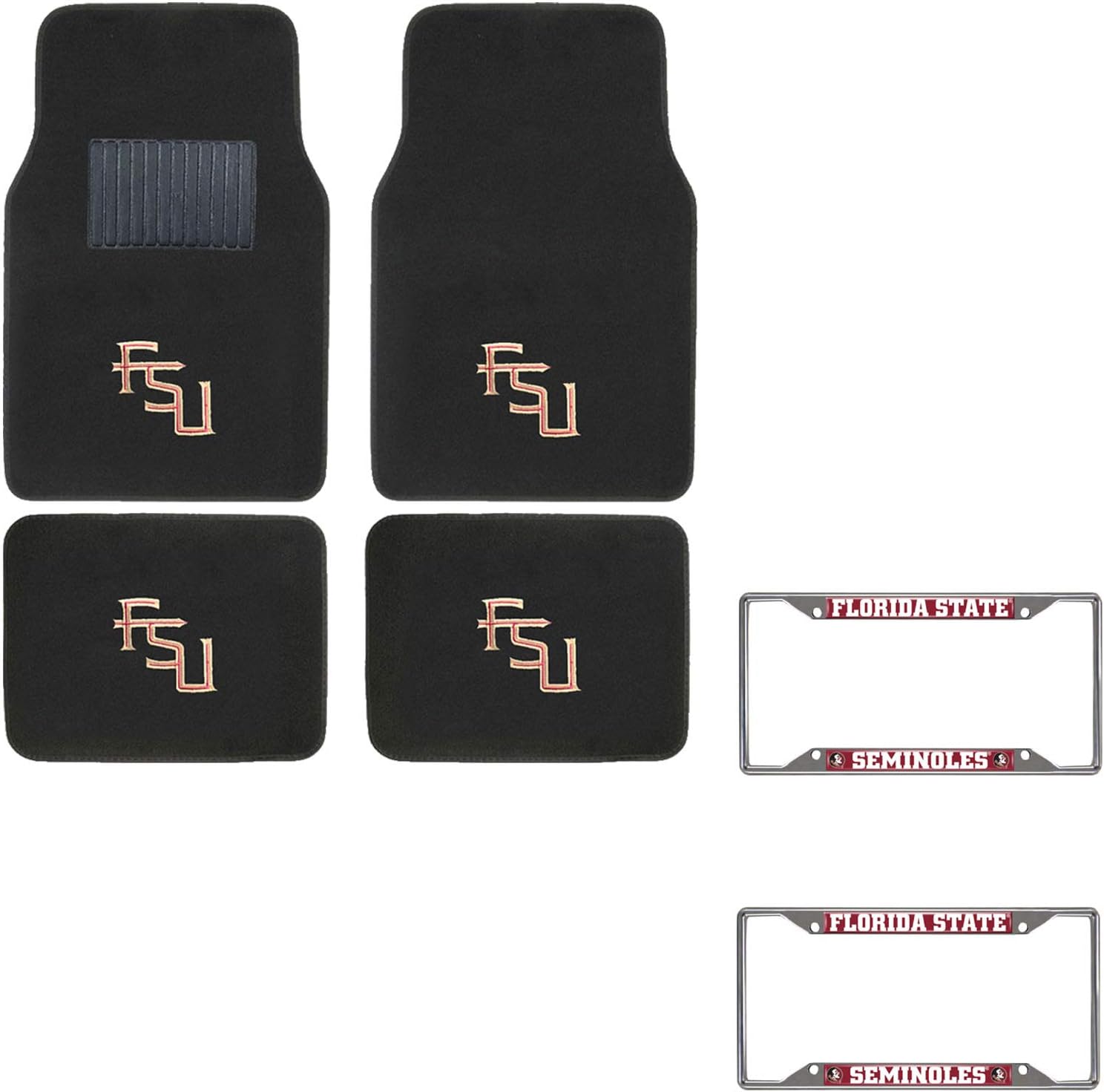 All Weather Carpet Floor Mats and 2 License Plate Frames Set Official Licensed Product For Florida Gators Albert Alberta Fan
