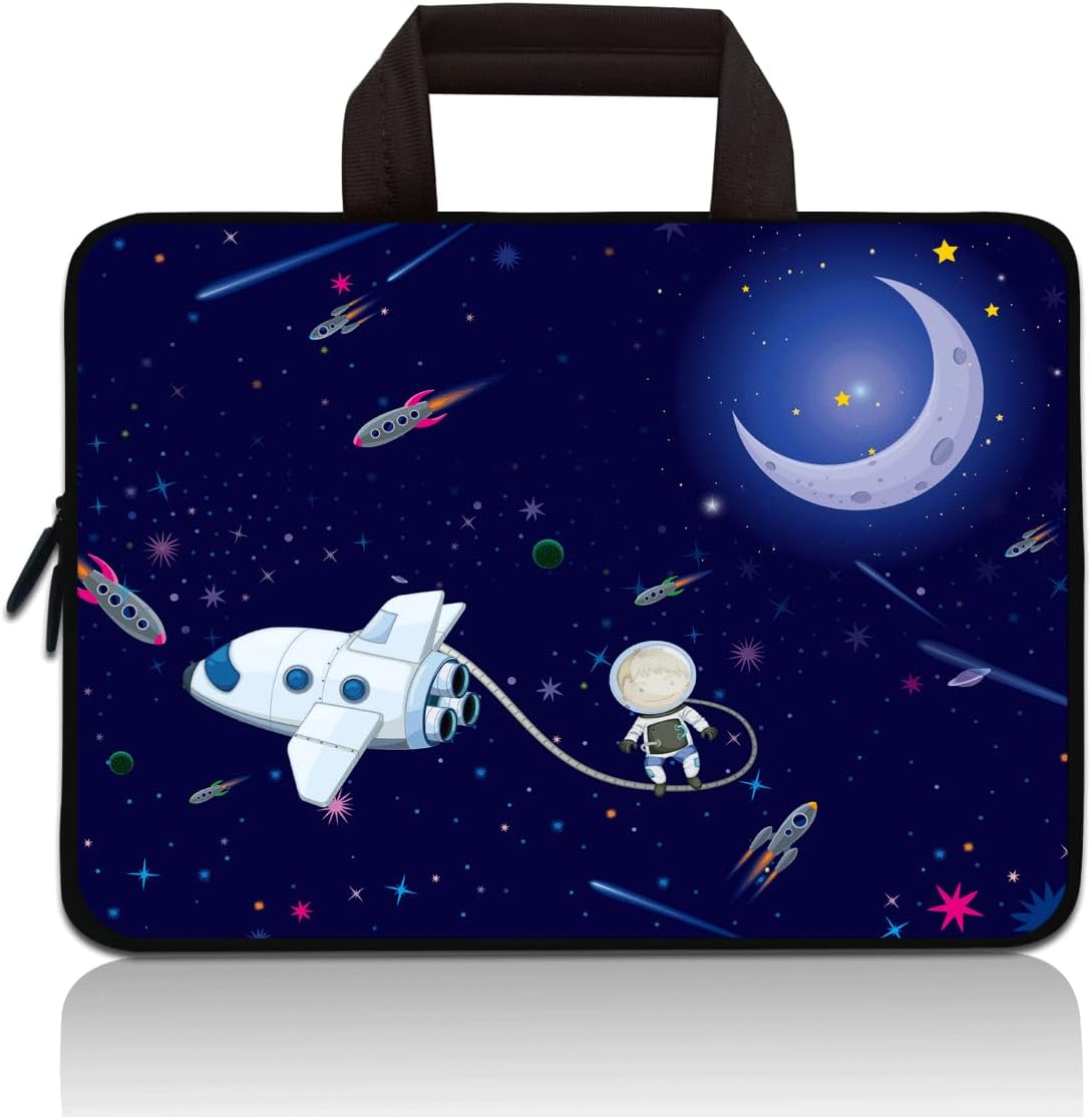 Universal 7~9 inch Kids Tablet Portable Neoprene Zipper Carrying Sleeve Case Bag Fits 7" 8" 8.5" 8.9" 9" iPad Mini 5 4 3 2 1, Galaxy Tab A 8.0 (Rocket)