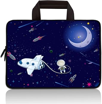 Universal 79 inch Kids Tablet Portable Neoprene Zipper Carrying Sleeve Case Bag Fits 7" 8" 8.5" 8.9" 9" iPad Mini 5 4 3 2 1, Galaxy Tab A 8.0 Outer Space