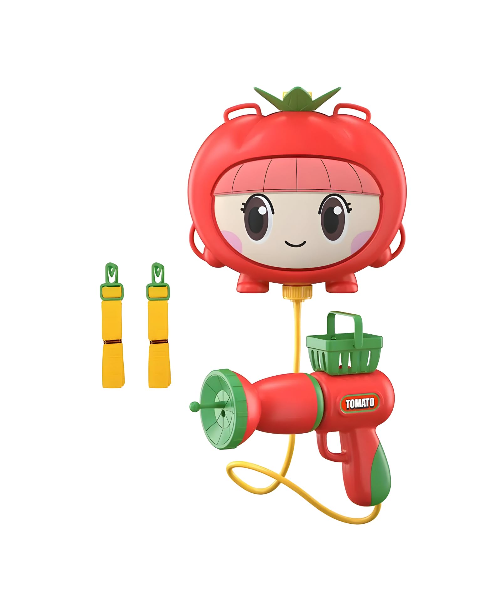 1800 ml Backpack Style Water Gun for Kids | Holi & Summer Outdoor Splash Play with Fun Vegetable Design | Pack of 1 (Color May Vary)