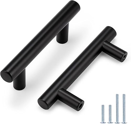 Probrico Paquete de 30 pomos modernos de 2.5 pulgadas de centro a centro, color negro, accesorios modernos para gabinete, manija de cajón para