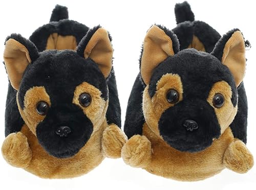 Miniatura 3 de Millffy Pantuflas clásicas de conejo para adultos, pantuflas de felpa de tamaño infantil, pantuflas de animales de pastor perro corgi disfraz calzado