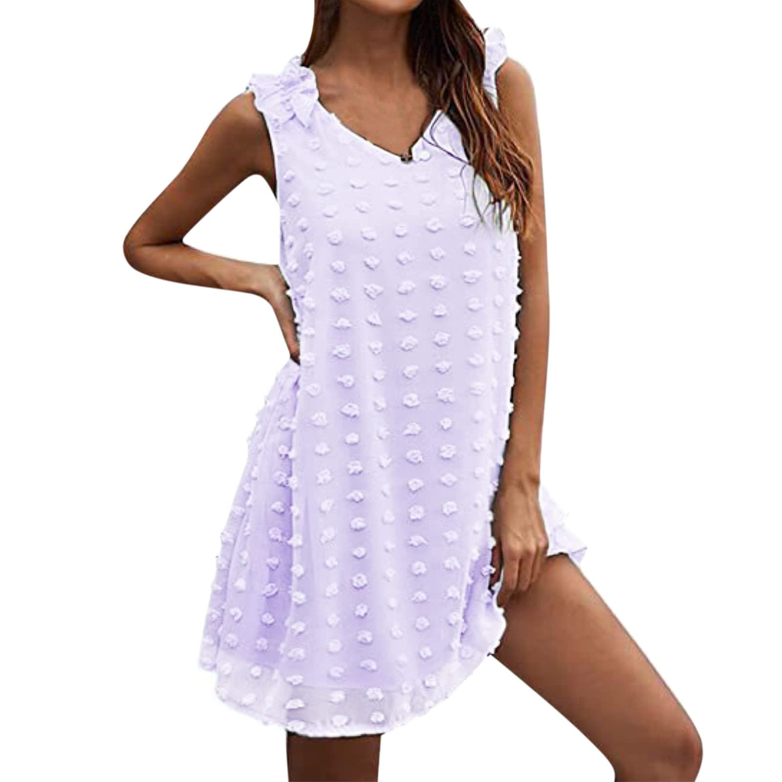 Robe longue d'été à pois fluide pour vos pique-niques et soirées en terrasse