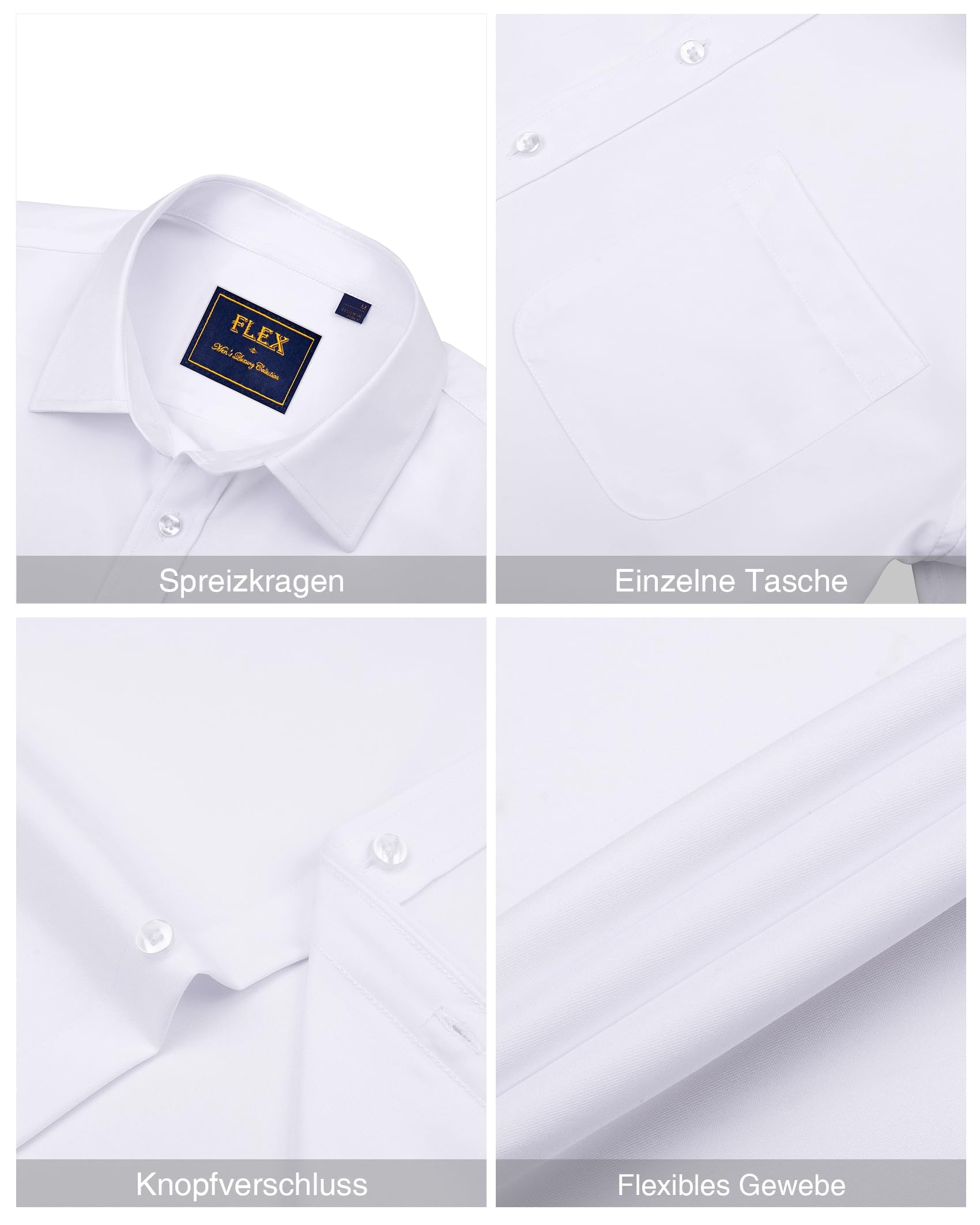 Alimens & Gentle Hemd Herren Kurzarm Bügelfrei Sommer Business Freizeithemden Regular Fit Strand Outdoor Männer Herrenhemd mit Tasche