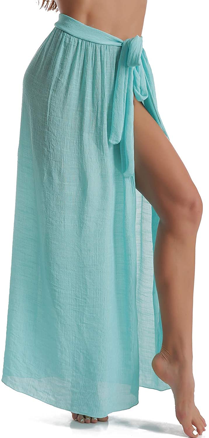 JFAN Pareos Playa Mujer Vestido Verano de Media Falda Wrap de Playa con Tirantes Talla única
