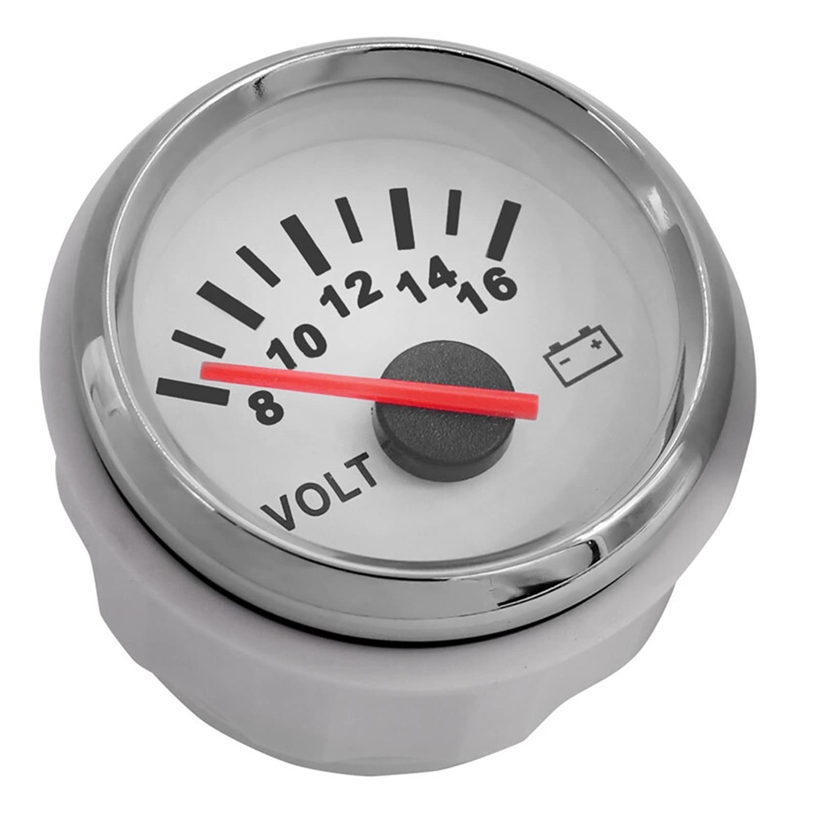 Instrumentación Voltímetro Marino de 52 mm 8-16/16-32 voltios para caravanas Barco de Coche Motocicleta Volt Medidor con retroiluminación roja 12V 24V (Color : BS)