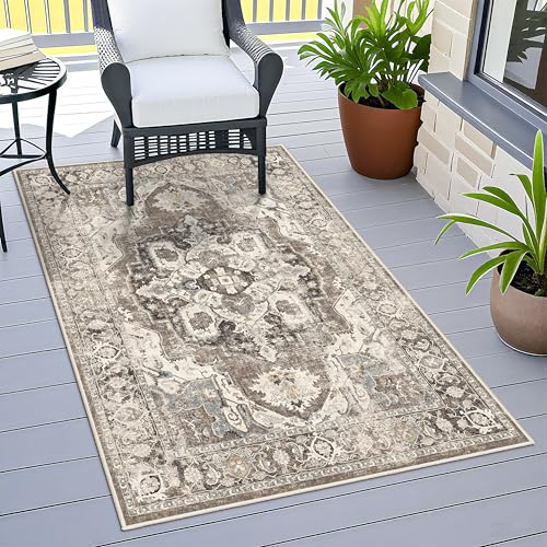 YOUFORTONG Washable 3x5 Area Rugs: Rugs for Living Room Ultra Soft Carpet for Bedroom Waterproof Rug Non Slip Rugs for Hardwood Floors (Beige, 3x5)