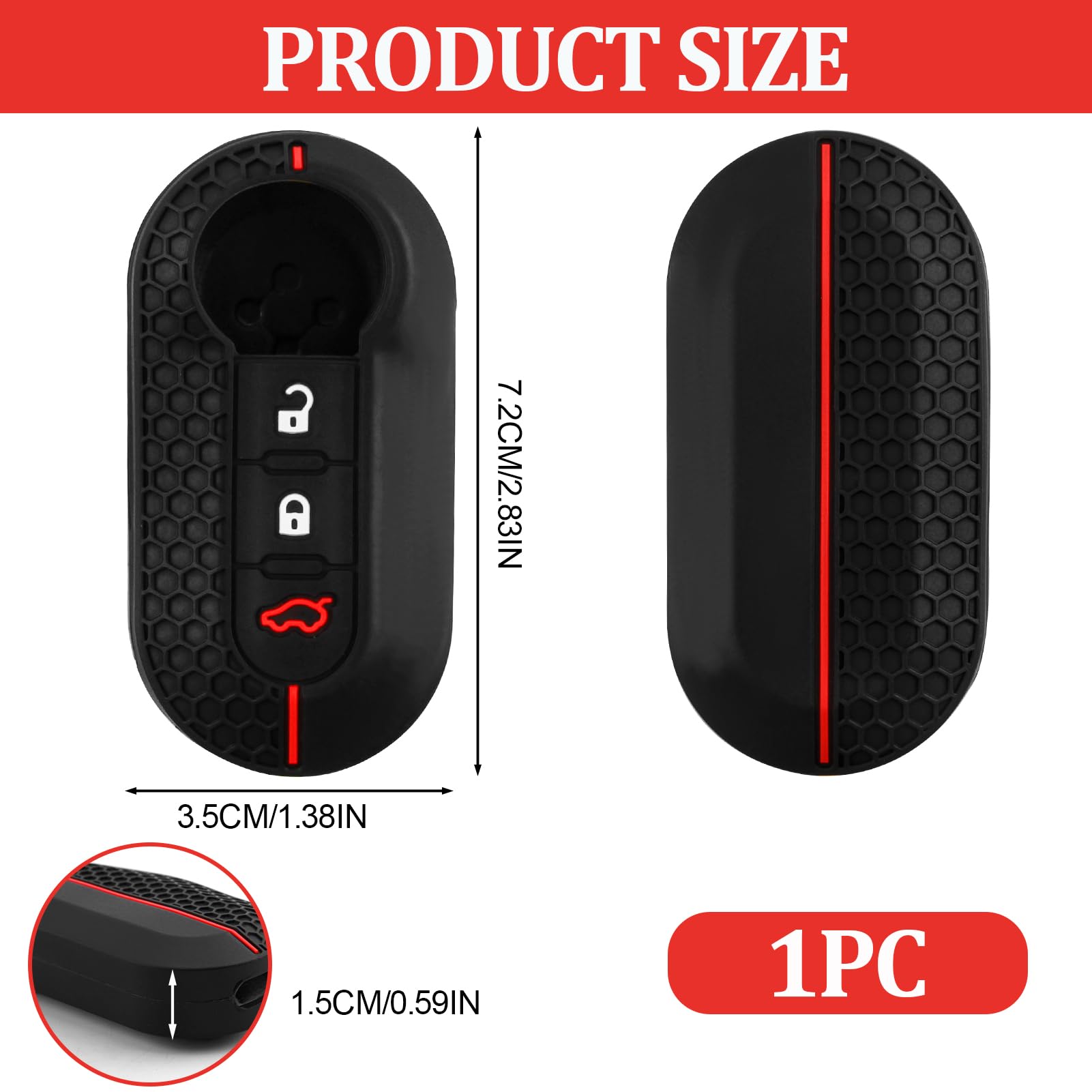 Cover Chiavi Per Fiat 500 E Lancia - Custodia Silicone Per Telecomando, 3 Tasti, Anti-Graffio - Foto 8