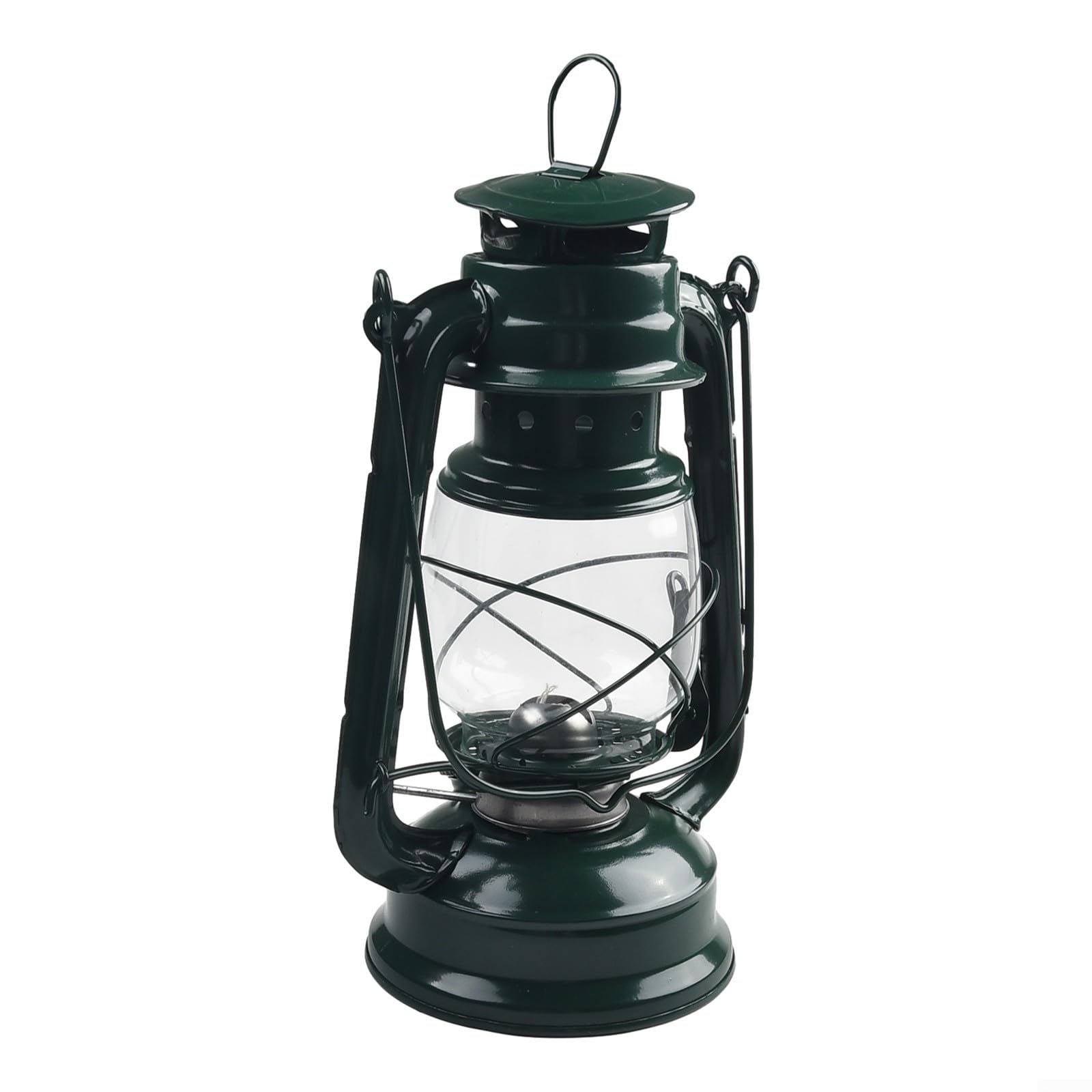 Lampade al cherosene in stile rétro, lampada a olio vintage con manico, lampada da tavolo per casa, giardino, campeggio Citronella (Verde-25CM)