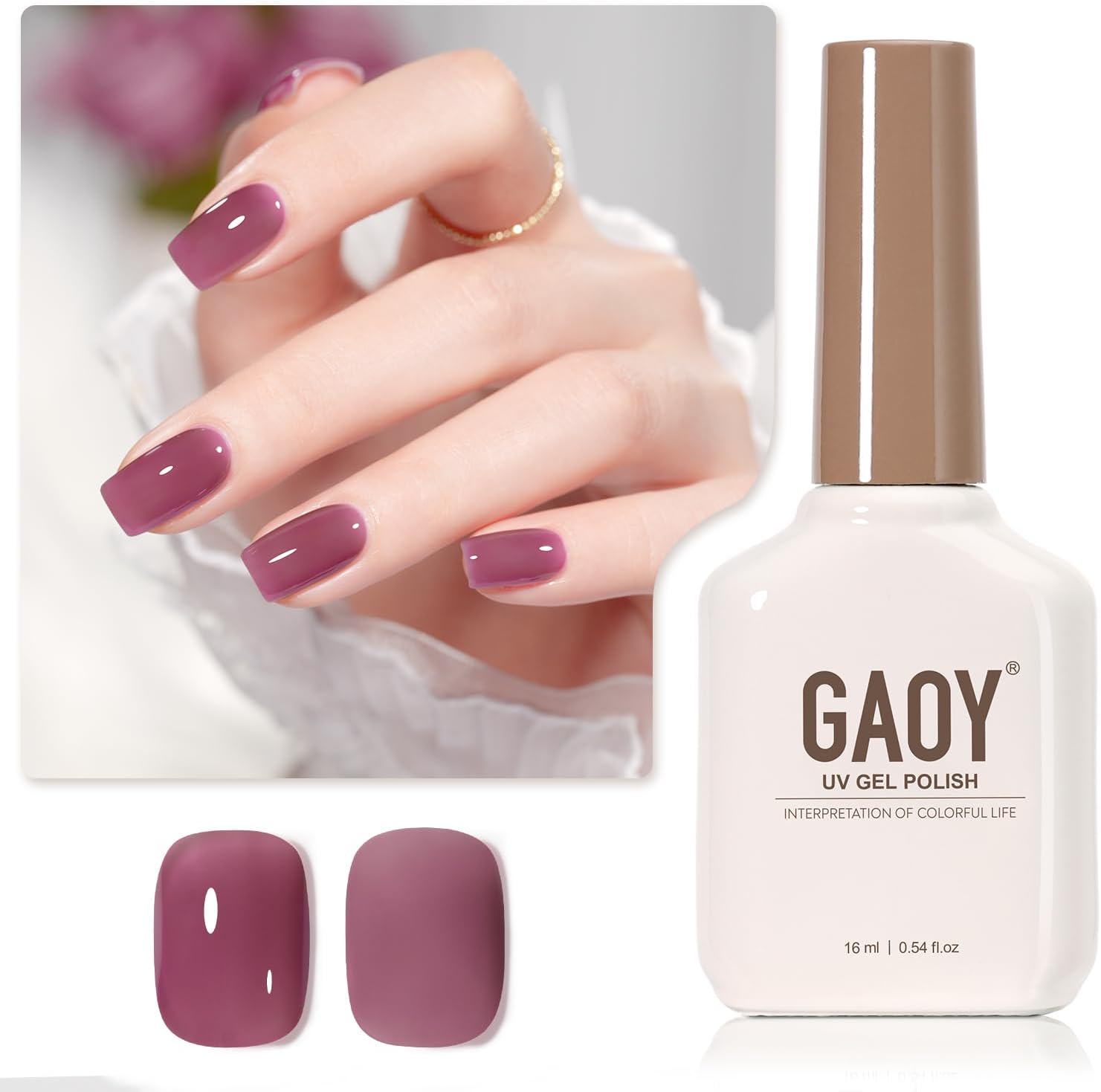 GAOY Jelly Purple Gel Nail Polish, 16ml Sheer Natural Translucent Soak Off Gel Polish, UV Light Cure for Nail Art DIY, 2085 Crystal Purple