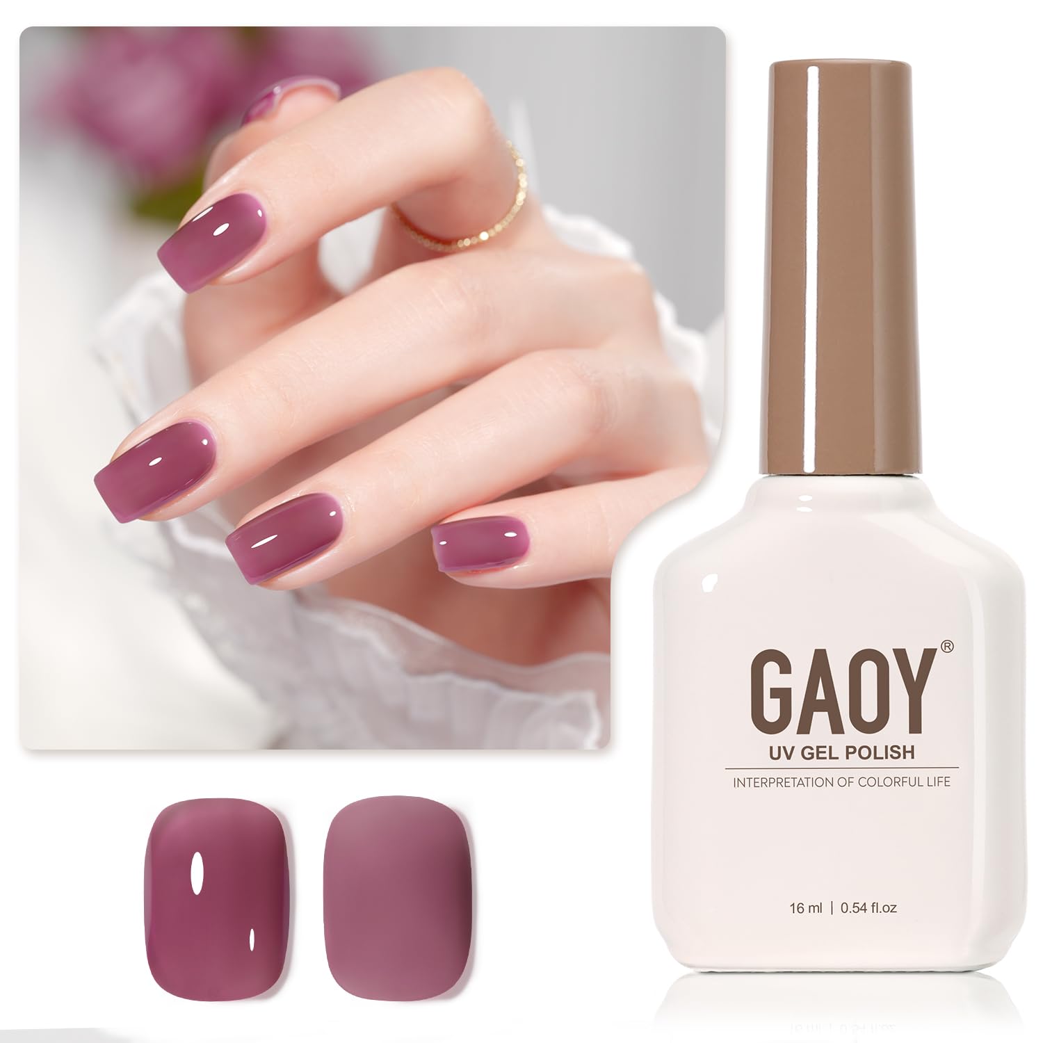 GAOY Jelly Purple Gel Nail Polish, 16ml Sheer Natural Translucent Soak Off Gel Polish, UV Light Cure for Nail Art DIY, 2085 Crystal Purple