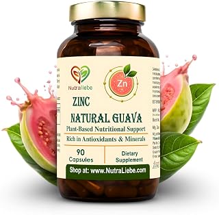 Natural Zinc from Guava Extract Plant-Based Immune & Skin Support Gentle Absorption 90 Vegetarian Capsules
