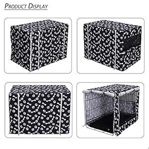 Geyecete large dog crate covers fits 24inch 48inch dog crates for small medium large dogs dog crate bed dog crate with cover  cover onlycrate not included black 24   cucciolini doodles