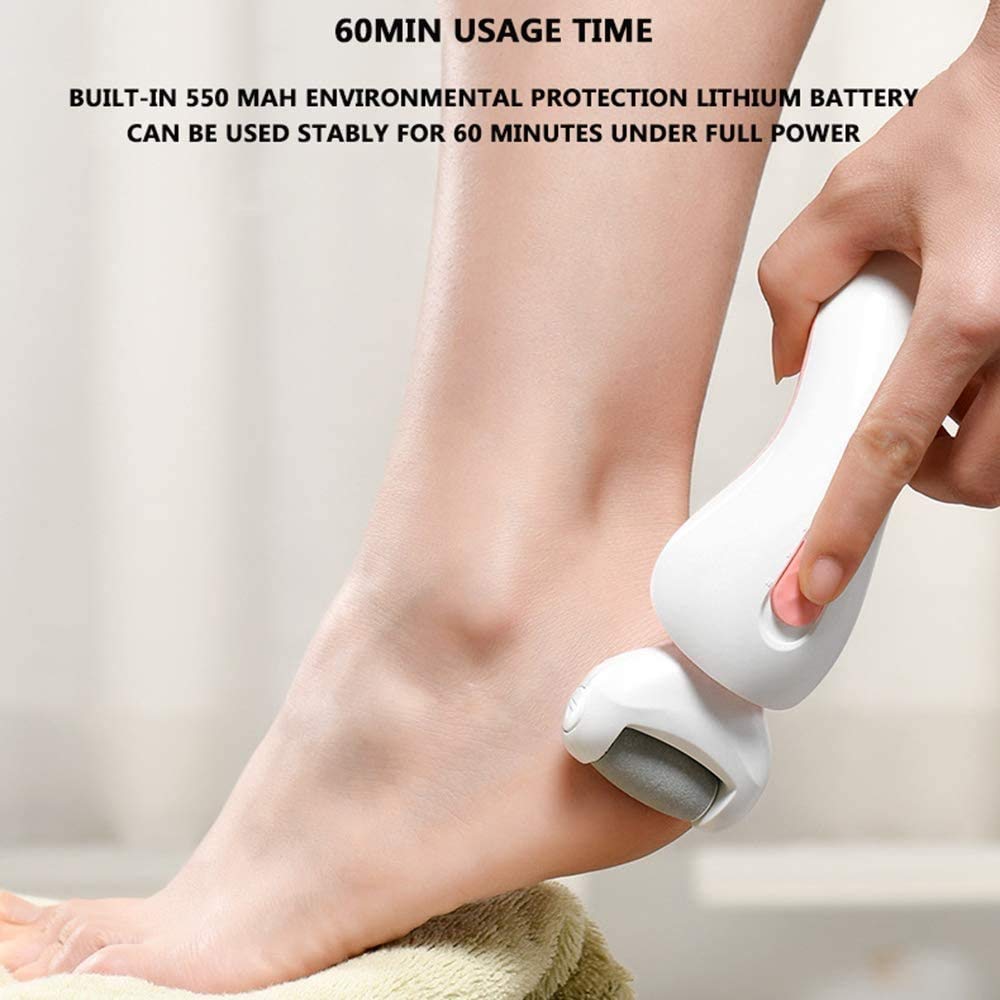 Piedi elettronici per la rimozione del callo Strumenti per la Pedicure della Lima del Piede elettrica Ricaricabile Kit per la rimozione del callo per la Cura del Piede con 3 testine a Rullo