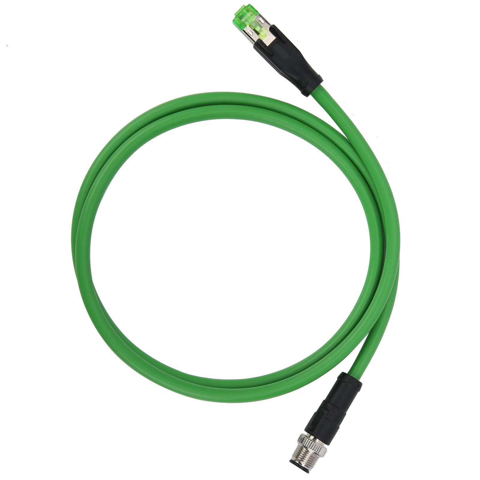 Jenngaoo Cavo Ethernet, Cavo Patch da M12 a RJ45 Cavo di Rete a 4 Pin per Applicazioni Ethernet Industriali Cavo Schermato IP67 Impermeabile (1m/3,28 piedi)