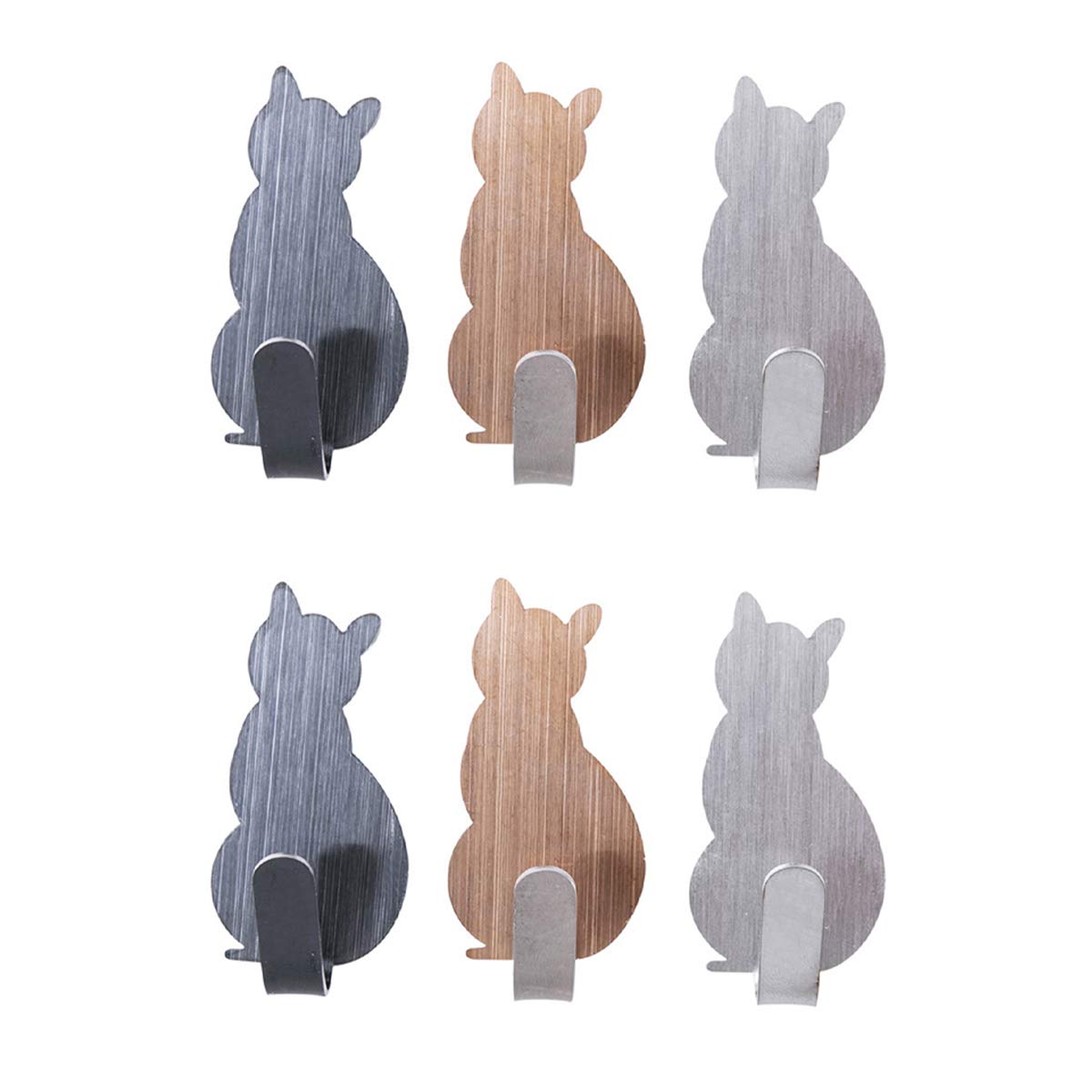 Genérico Toallero Ganchos para Toallas autoadhesivos Ganchos para Albornoz Ganchos Decorativos Ganchos de Pared creativos para Gatos Acero Inoxidable Soporte para Toallas de baño Cocina Ganch