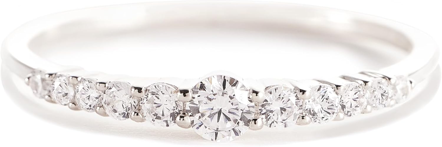 STORYJEWELLERY Pinky Ring, Wedding Rings for Women, Silver Rings for Women, Cubic Zirconia Engagement Ring, Gifts for Her