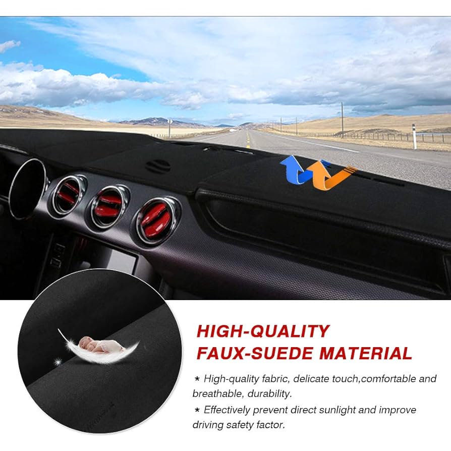 Leather For Ford Focus 3 MK3 2012 2016 2017 2018 Dash Mat Dashboard Protects Cover Pad Black