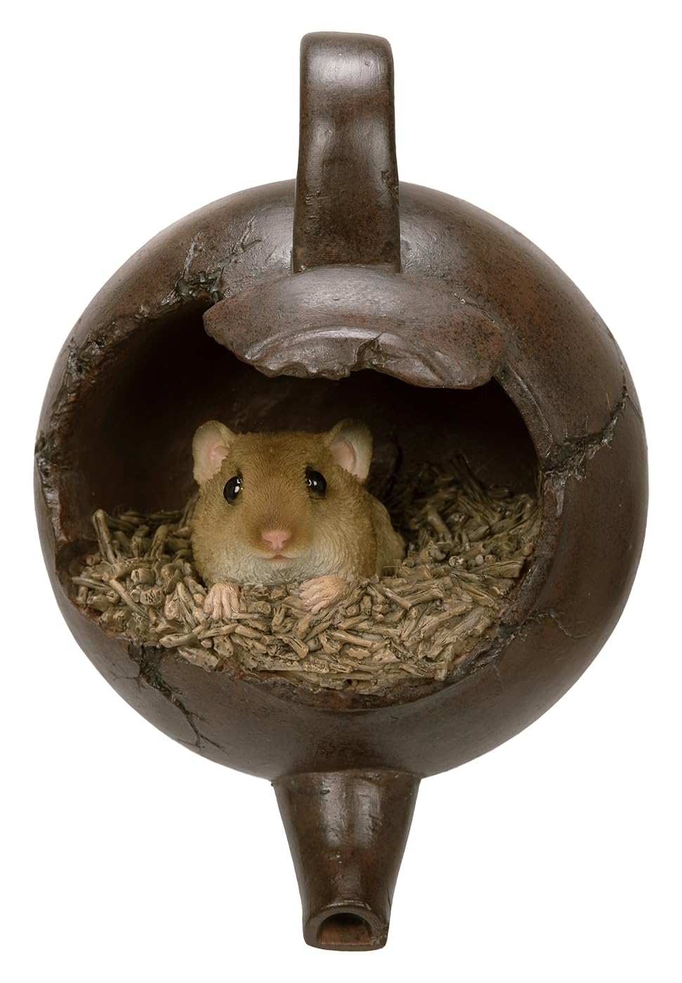 Vivid Arts Hanging Teapot Birdhouse with Harvest Mouse – Whimsical Garden Nesting Décor | Indoor & Outdoor Ornament