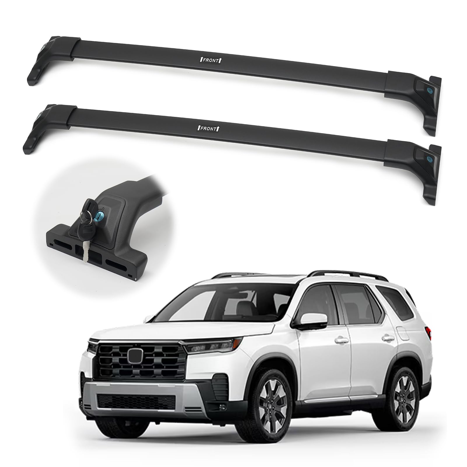 300LBS Lockable Roof Rack Cross Bars Compatible with 4Runner 2025 2026, Anti-Theft Design Heavy Duty Matte Aluminum Roof Rail Crossbars with Raised Side Rails, Rooftop Cargo Carrier Luggage — view 11