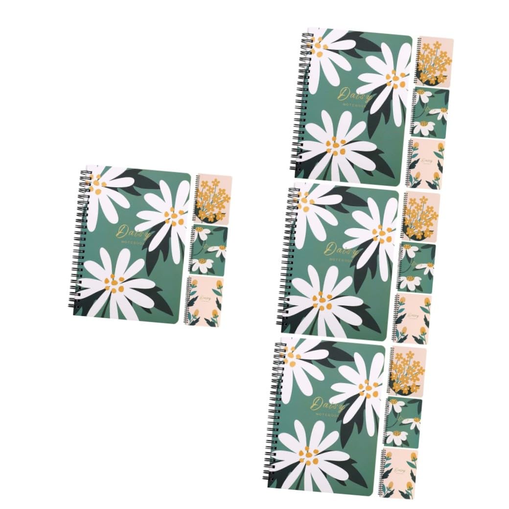 OSALADI 4 Pièces Spirale Floral de Cahiers Lignés pour Écriture Pratique et Élégant pour Notes et Journalisation