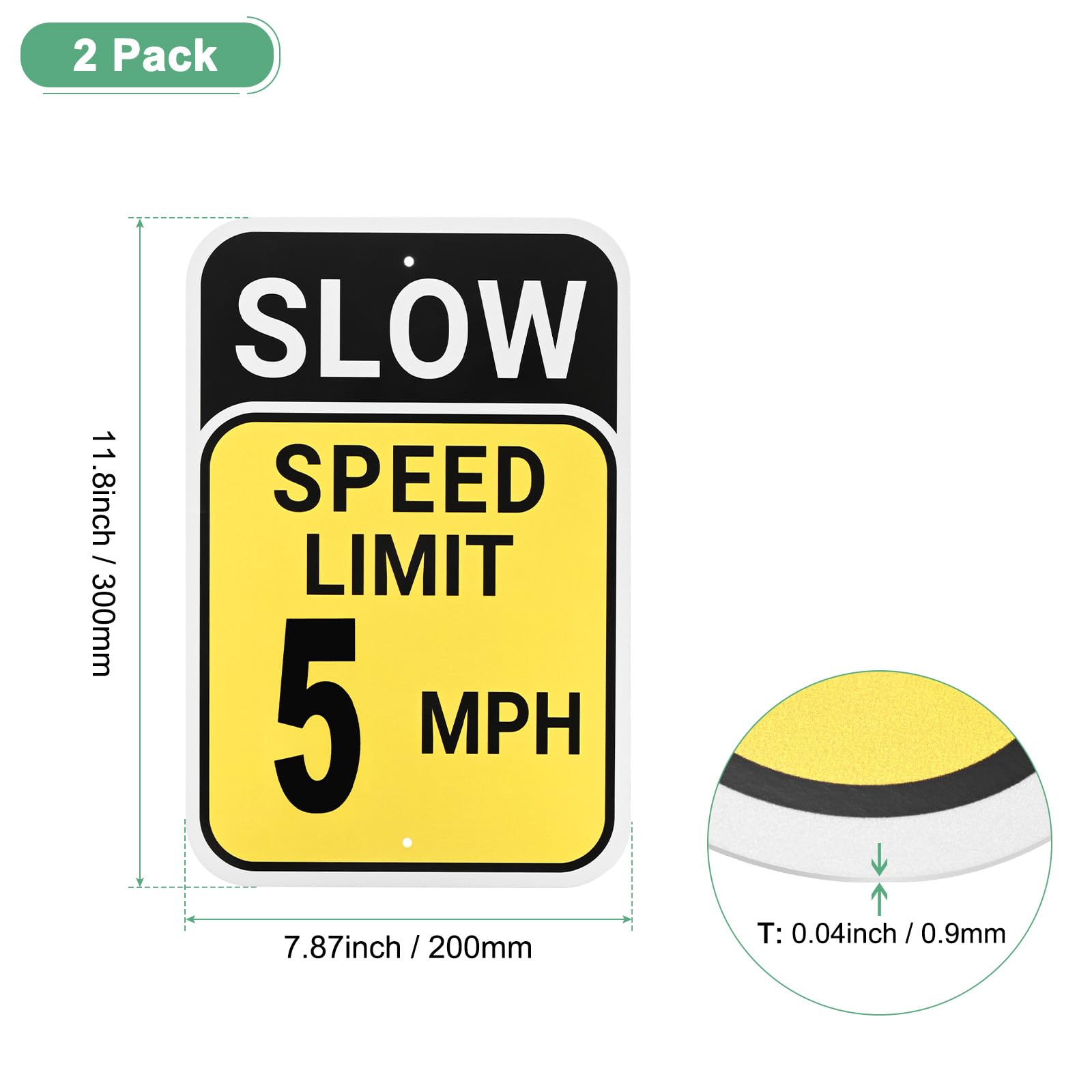 M METERXITY 2-Pack Speed Limit 5 MPH Sign - Image 3