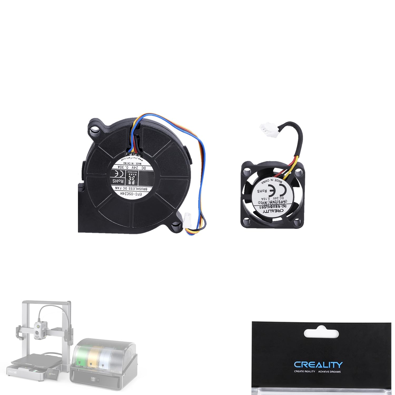 2-Pack Creality Hi 3D Printer Fan Set
