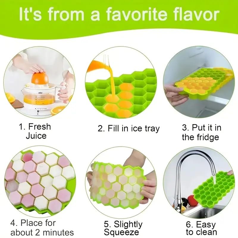 Bandeja de hielo de silicona con 37 celdas hexagonales miniatura 4