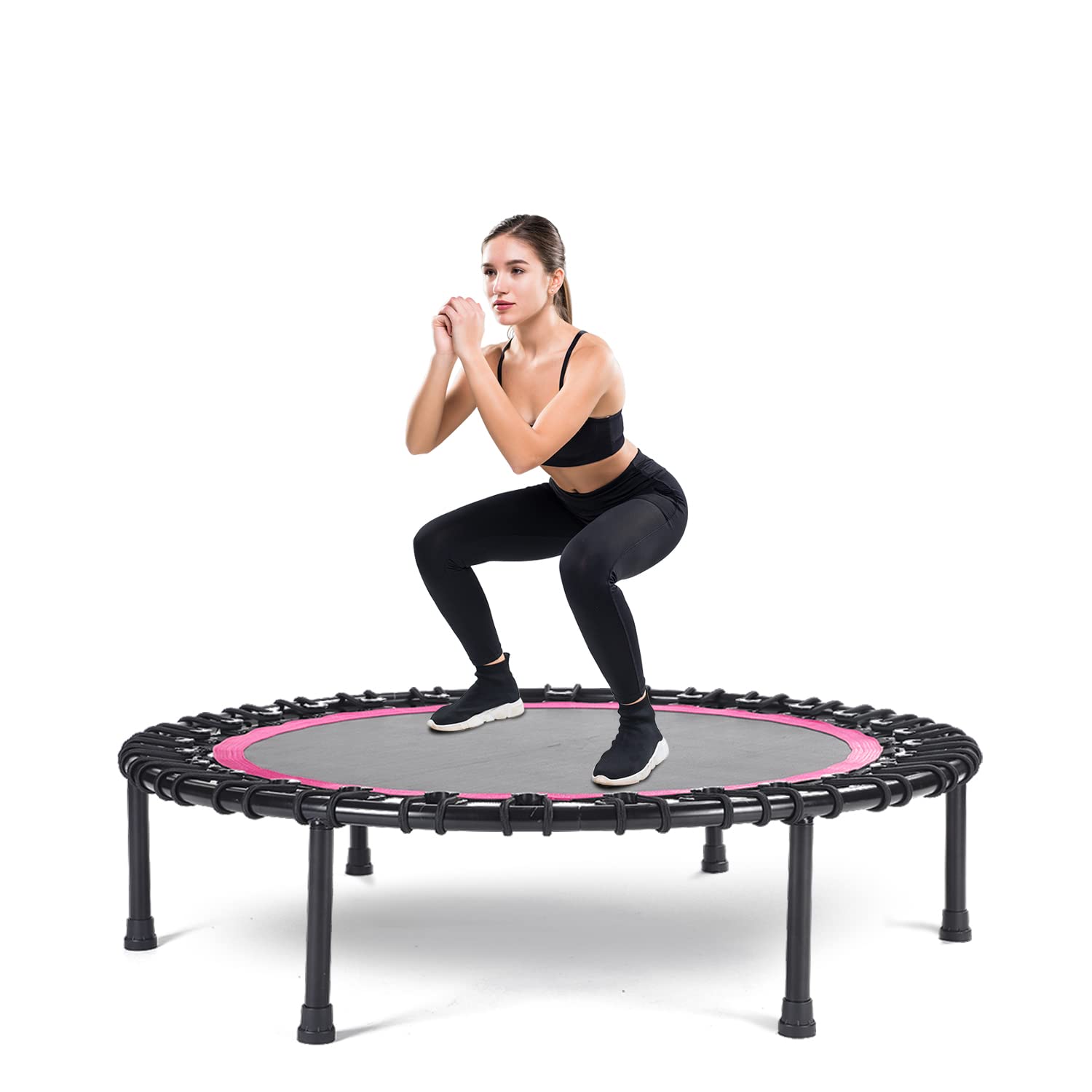 40 Inch Rebounder Trampoline for Adults, Mini Exercise Trampoline for Adults,Small Indoor Personal Trampoline for Bungee Workout for Silent and Safely Cushioned Bounce
