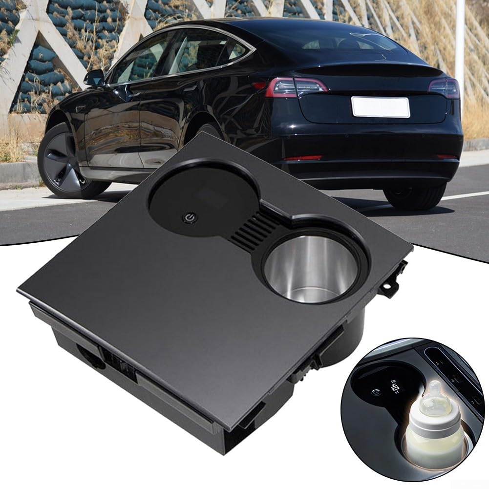 Porte-gobelet de voiture avec contrôle intelligent de la température, prise en main stable, matériau robuste, convient pour Tesla pour Model 3