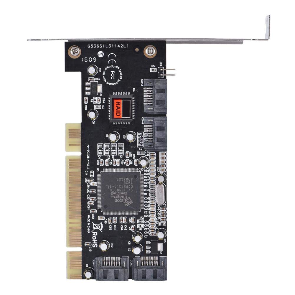 Bewinner Scheda Adattatore da 4 Porte Pci a Sata Raid Card Pci Express a Sata da 1,5 Gbps Sil3114 Chipset Raid Controller Scheda Adattatore Supporto 4 Dischi Rigidi
