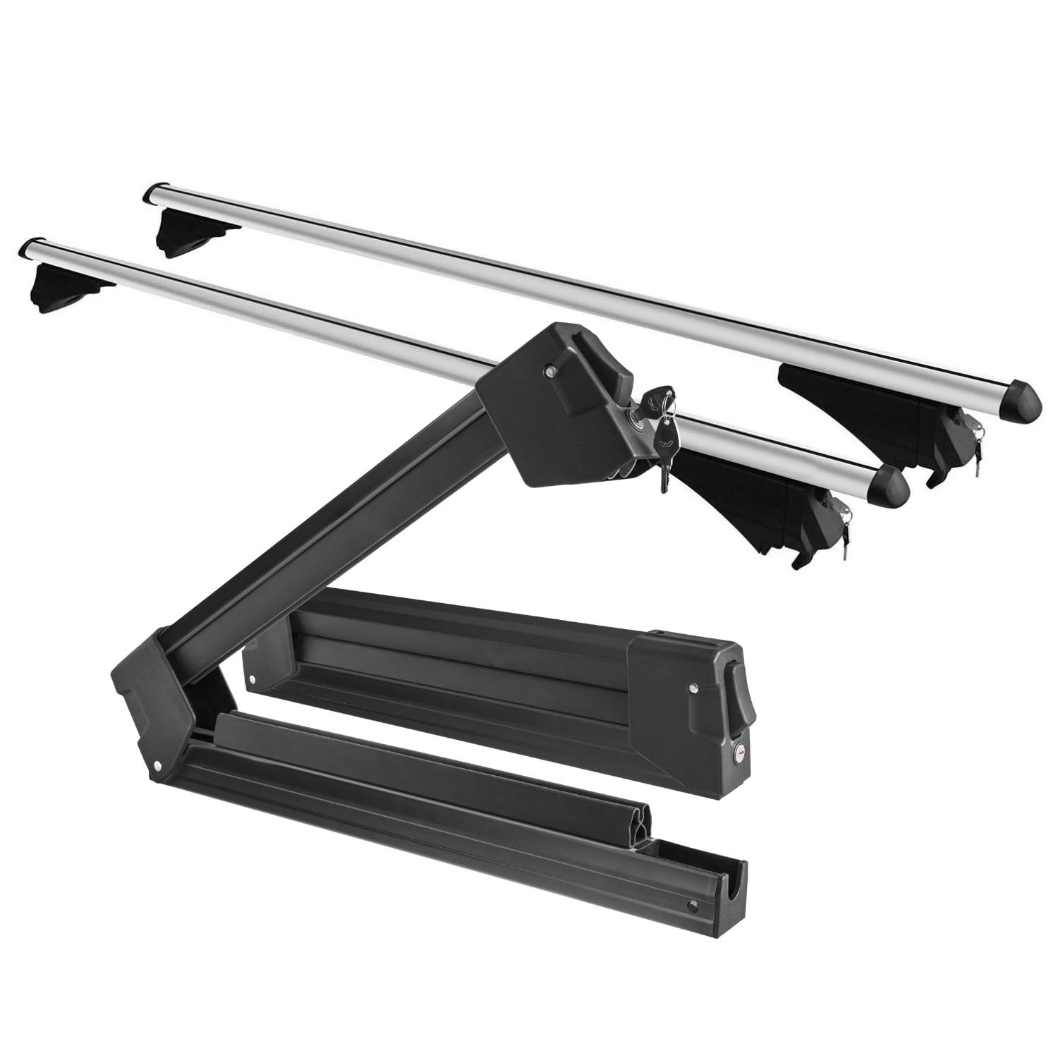 VDP Tiger XL - Barras portaequipajes para esquís, soporte para esquís, soporte para esquís, compatible con Audi A4 B9 Avant a partir de 2015