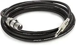 Cabo de Microfone XLR para P10 Mono - Preto - 3 Metros