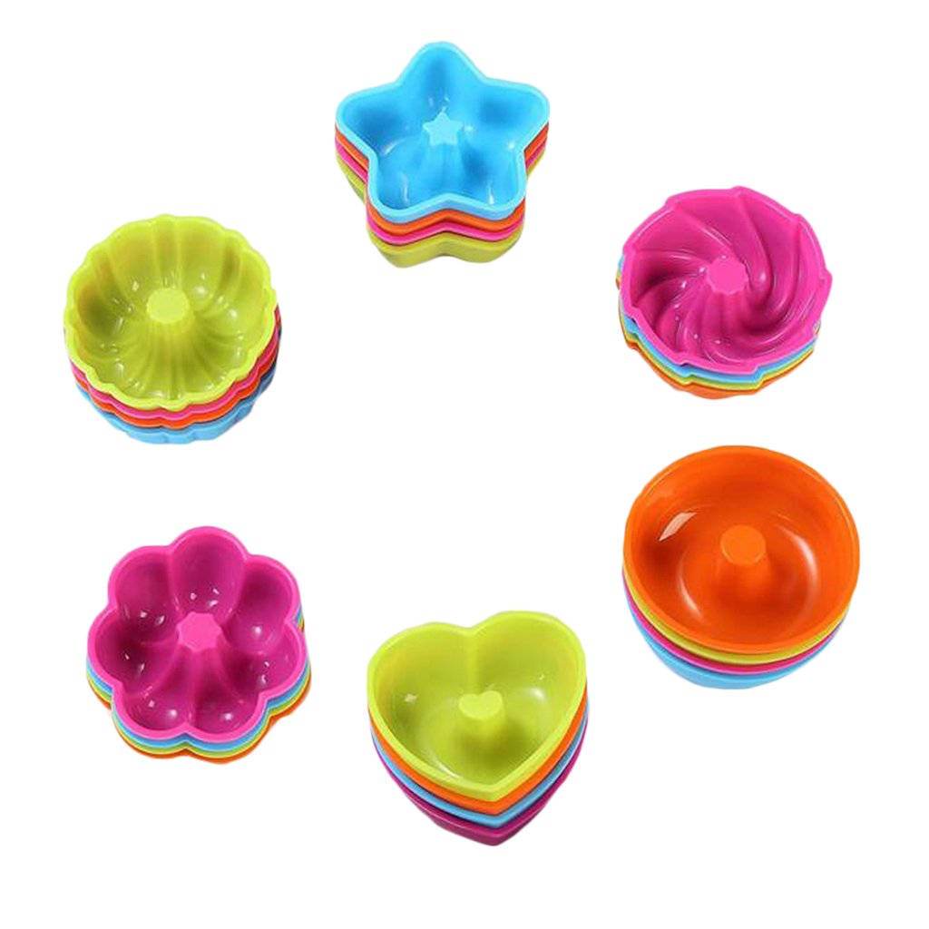 Juego de 3 moldes de silicona para donas y pasteles, 24 piezas