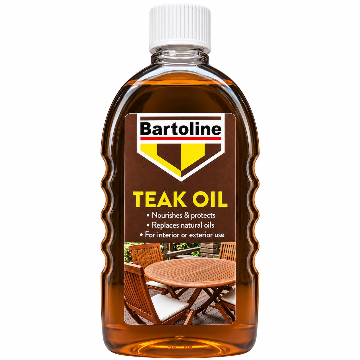 Bartoline Teak Oil 500ml with Cap – Wood Treatment for Garden Furniture, Hardwood & Decking – Restores Natural Wood Oils for Interior & Exterior Use