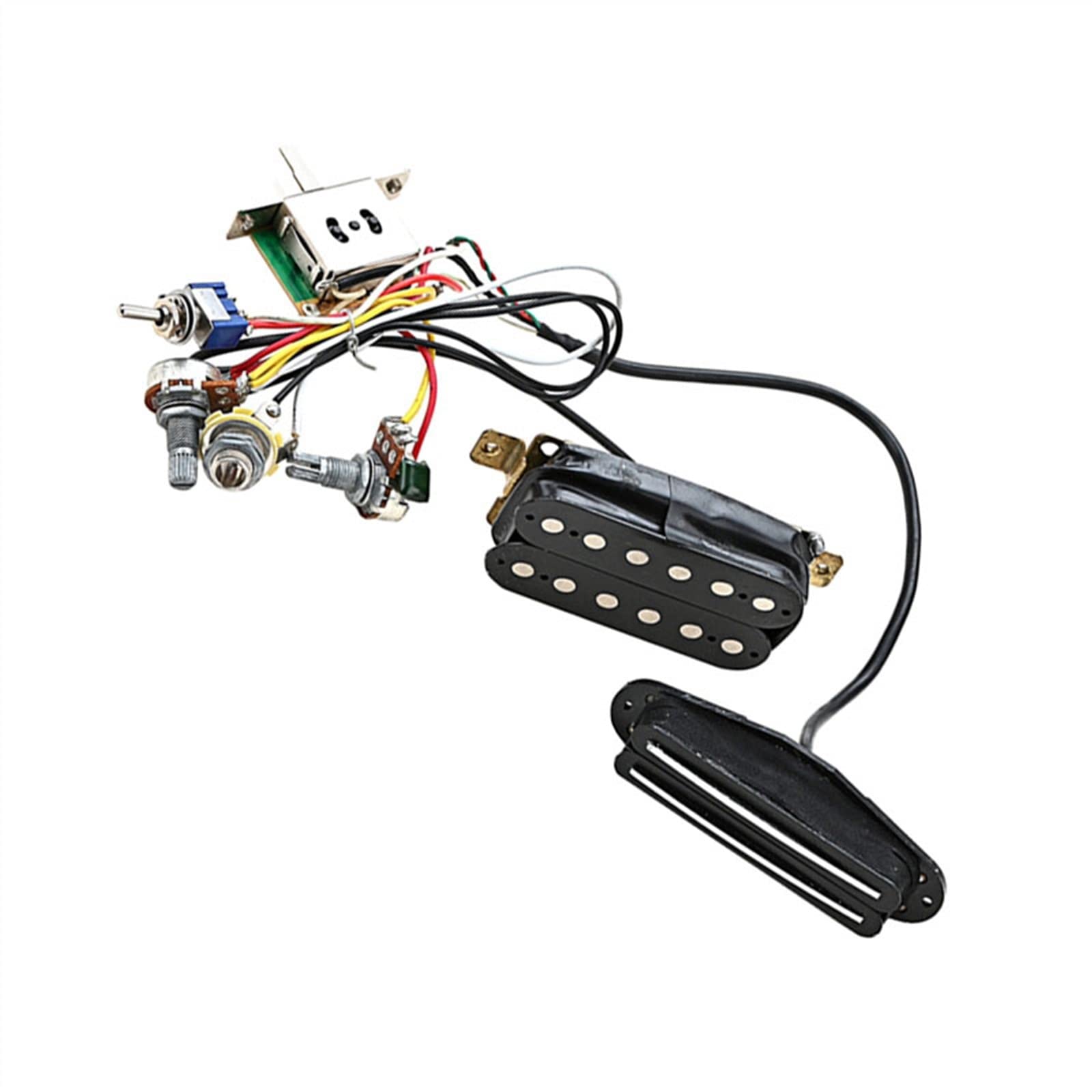Vorverdrahteter Gitarren-Kabelbaum Mit Dual-Hot-Rail-Humbucker-Tonabnehmer-Set Für for ST-E-Gitarren-Ersatz E-Gitarre Kabelbaum Prewired Kit