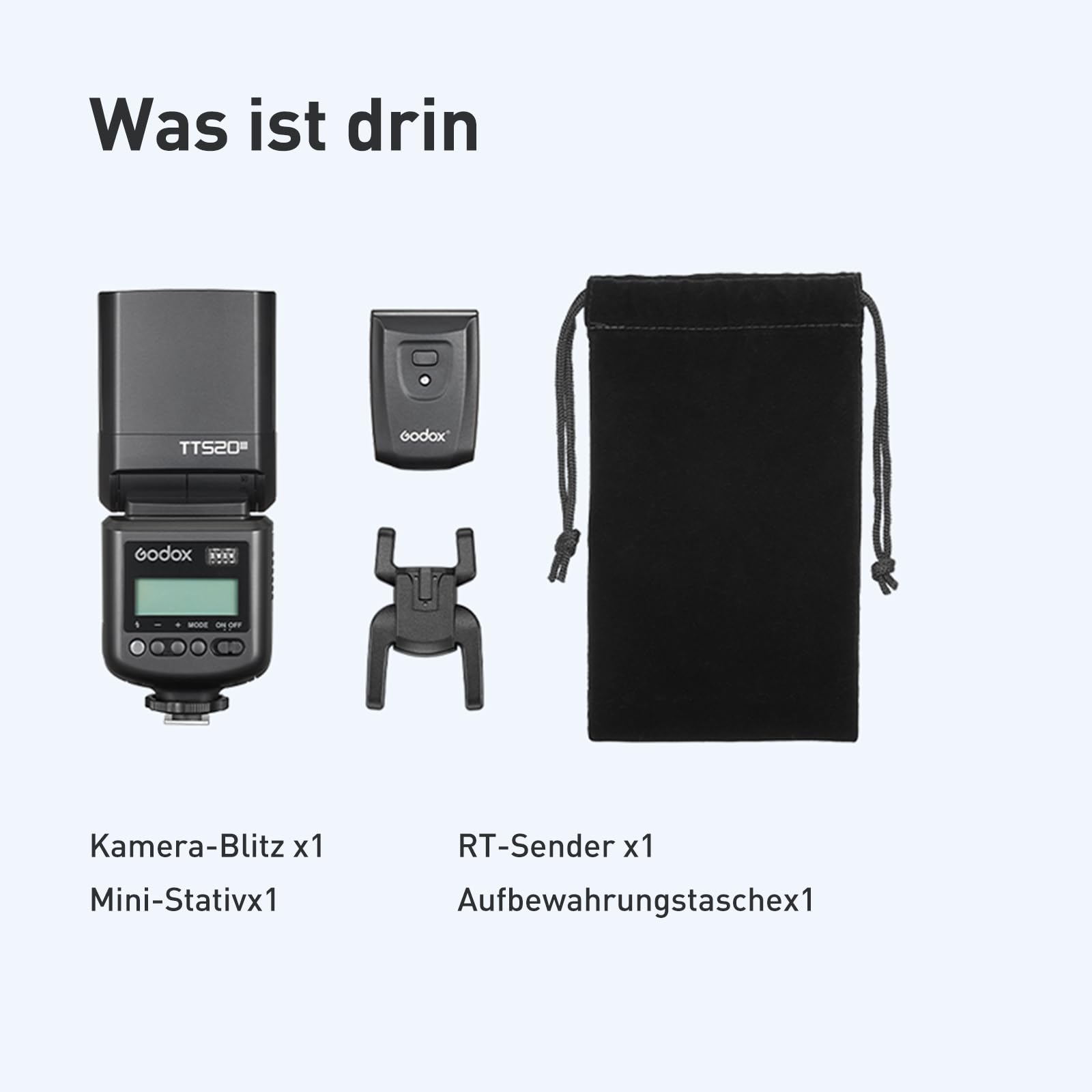 GODOX TT520III Kamerablitz Speedlite mit RT-16 Werfer, 433MHz Wireless Flash GN33 S1/S2 Optische Steuerung, Single Contact Hot Shoe Design, Batteriebetrieb, Kompatibel für Kameras