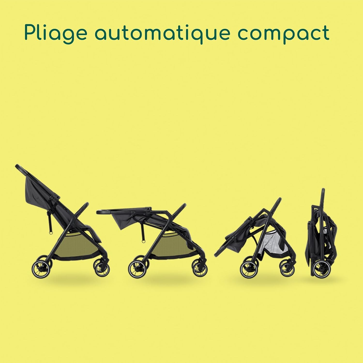 Bebeconfort Azur Poussette Canne Compacte 0-3 ans 15 kg Pliage Automatique Inclinaison Allongée Mineral Graphite