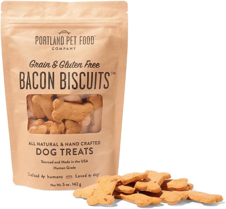 Portland Pet Food Company Bacon Healthy Dog Treats - Grain-Free, Human-Grade, Bacon Dog Treats - All Natural Dog Training Treats & Biscuits Made in the USA Only 1-Pack (5 oz) Portland Pet Food Company Bacon Healthy Dog Treats - Grain-Free, Human-Grade, Bacon Dog Treats - All Natural Dog Training Treats & Biscuits Made in the USA Only 1-Pack (5 oz)