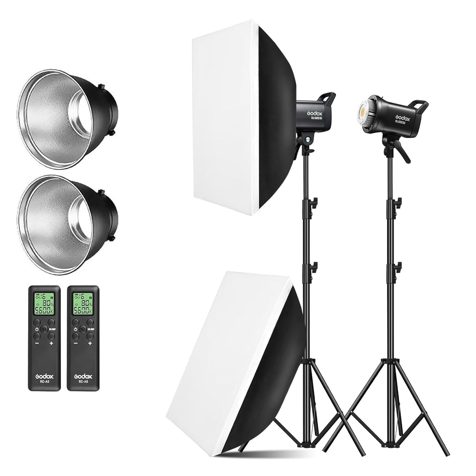 Amazon.com : Godox 2 Pack SL-60II bi 120W CRI95+ Bi-Color