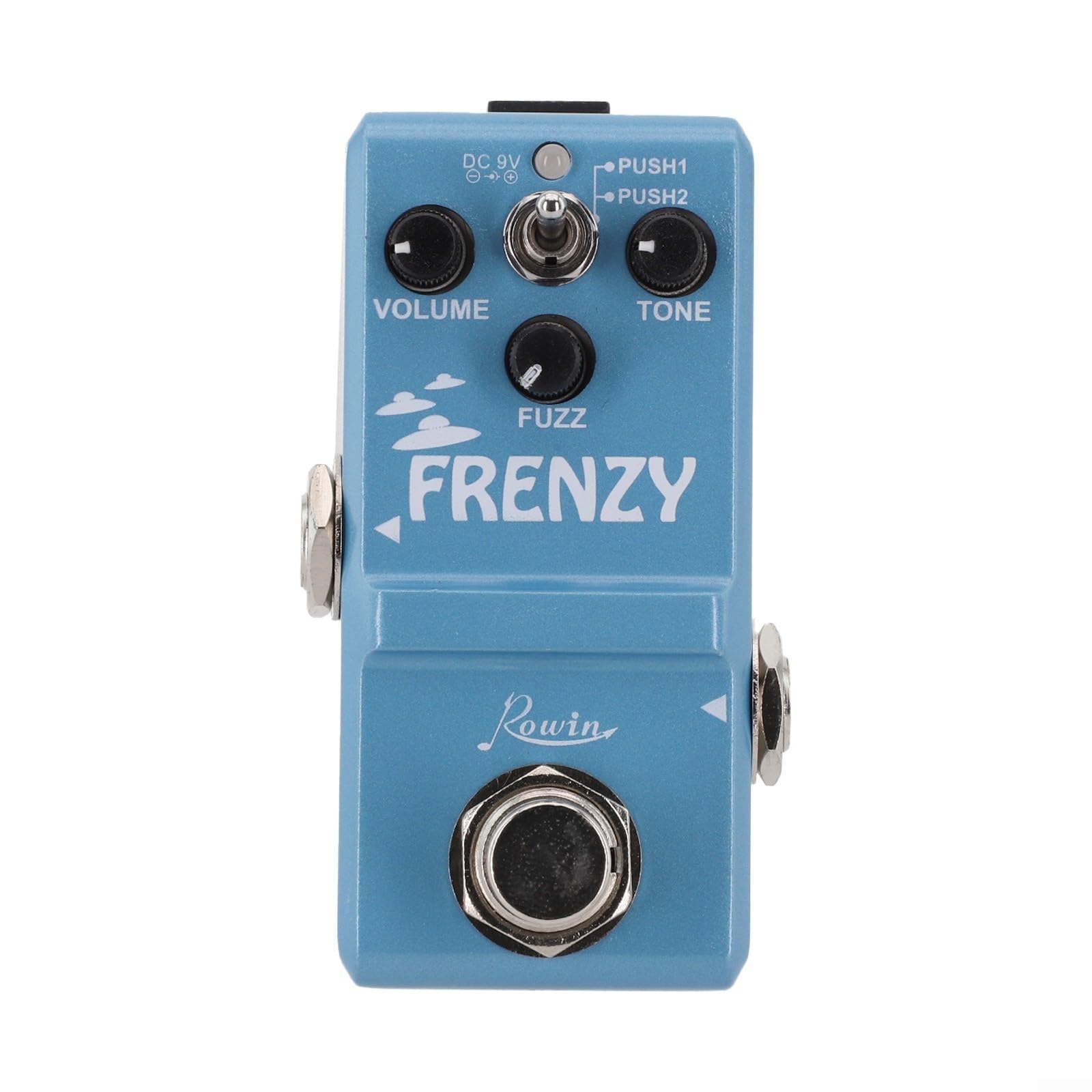 Rowin LN-322 Frenzy E-Gitarren-Pedal, klassisches Fuzz-Ton-Bassgitarren-Distortion-Pedal mit Dual-Modus, Metall-Effektpedal, Vintage Overdrive Stompbox, Grün