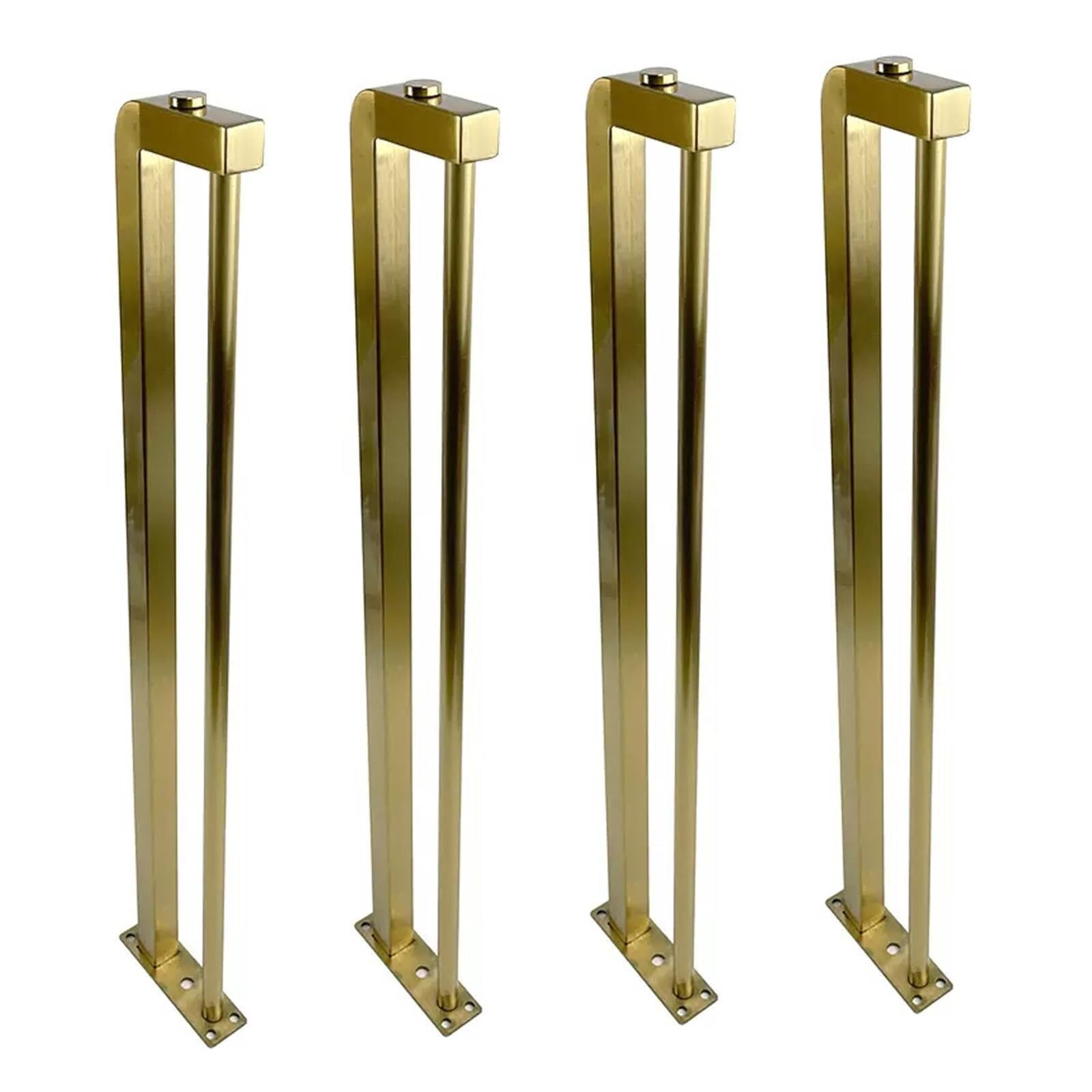 Muebles de 4 Piezas, Juego de Patas Repuesto Metal, Patas for Muebles con Protectores Suelo, Pata Soporte for Escritorio, Resistentes(Gold*4Pcs,45cm)