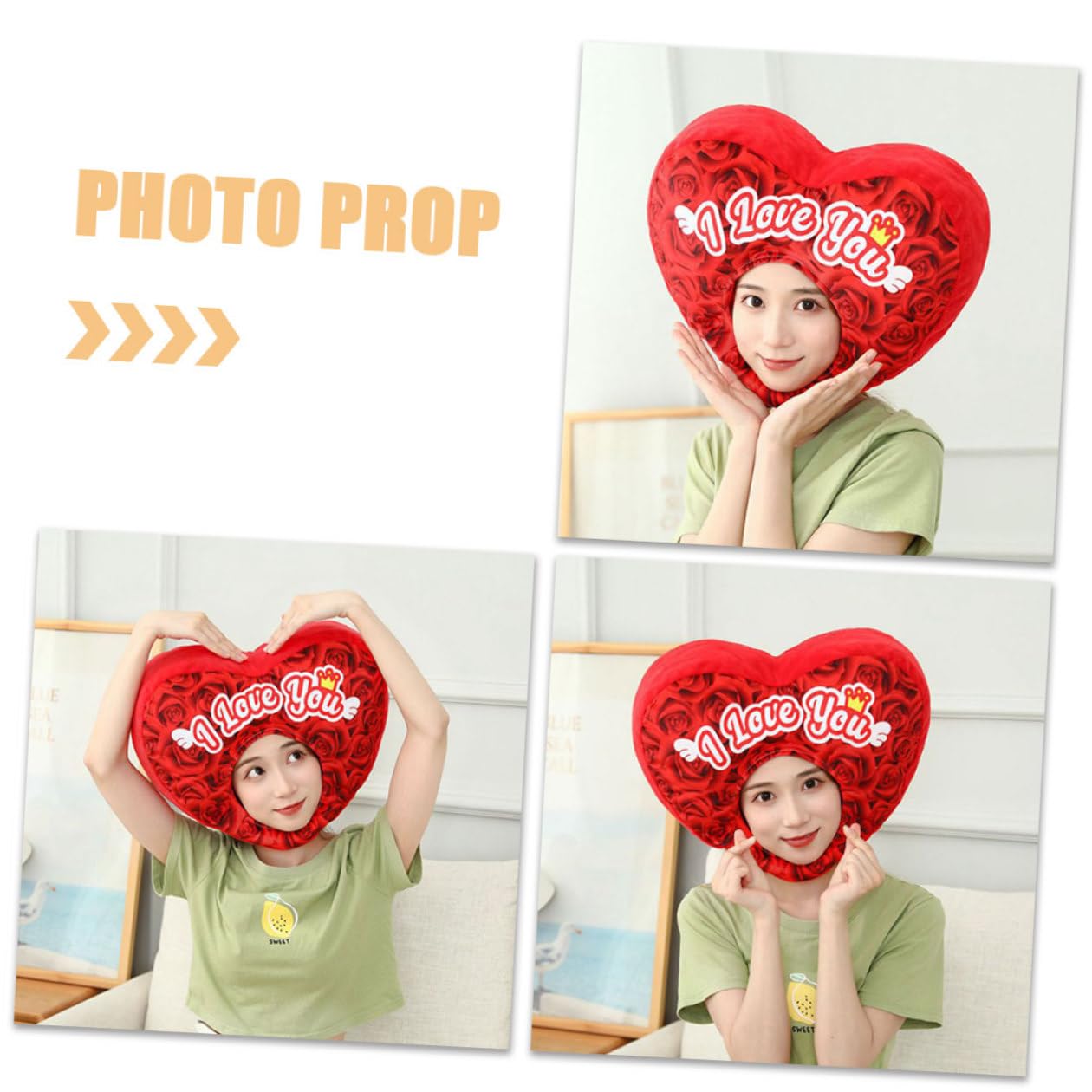 DOITOOL Sombrero de Peluche con Corazón para San Valentín Unisex Diseño Romántico y Accesorio Multifunción para Disfraces Fiestas Fotos y Celebraciones
