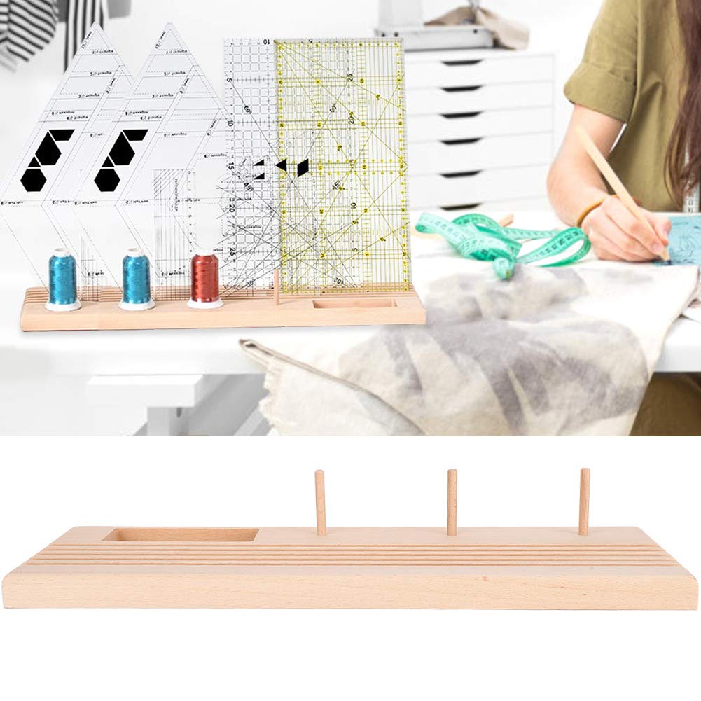 Quilting Ruler Holder Spools Rack Storage Organizer Stand Handmade Ruler Stand Wooden Ruler Rack for DIY Sewing Tool Large Pins Crafts