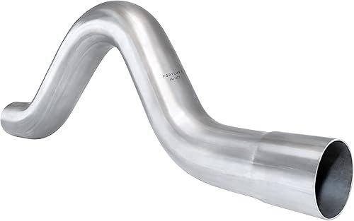 Fortluft Tubo de escape universal curvo y codo, de acero inoxidable, eje posterior con derivación, 2.50 pulgadas63.5 mm