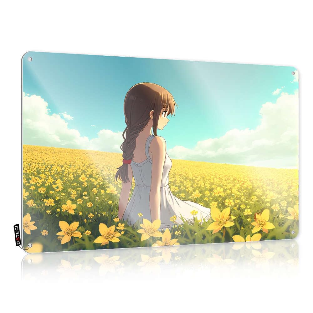 Mechanic Decor For Work Tin Sign Porch Welcome Tall Retro Metal/Texas Wall Home - Star Girl In Yellow Flower Field.(30X40CM)