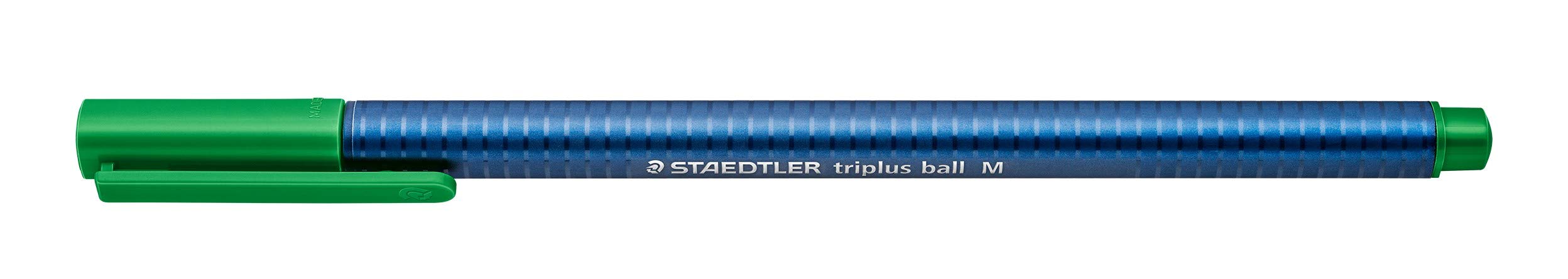 STAEDTLERTriplus Ball 437 M-5 VE Ballpoint Pen Ergonomic Triangular Shaft Line Width M Green Smudge-proof Cardboard Case with 10 Ballpoint Pens